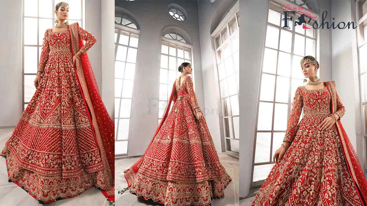 Red Gown Lehnga Wedding Dress in pakistan