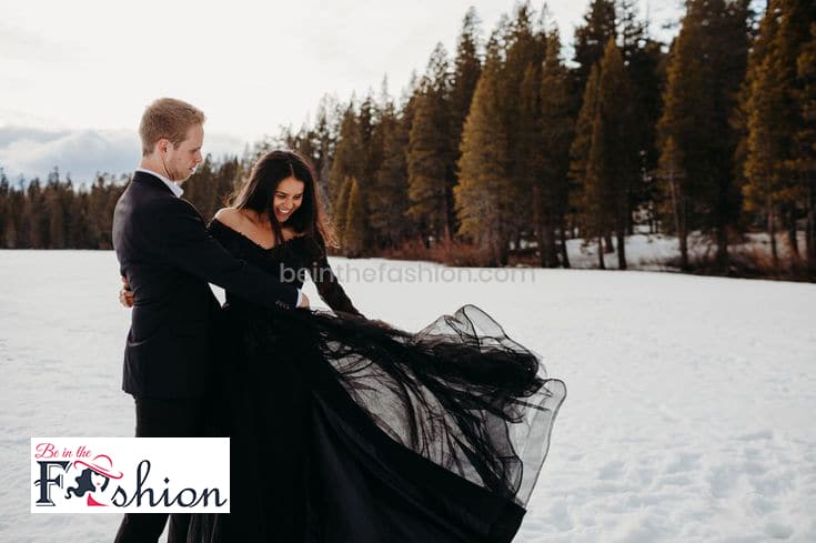 Black Engagement Dress for Brides