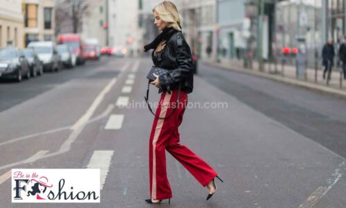 leather jacket with track pants